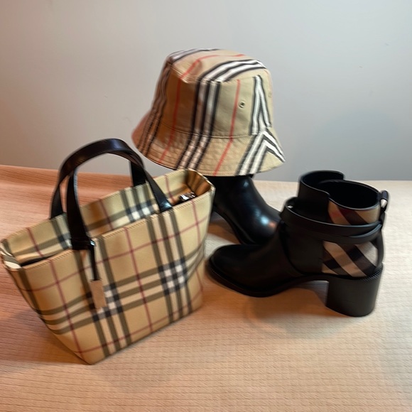 Burberry Handbags - Mini Vintage Check and Leather Tote